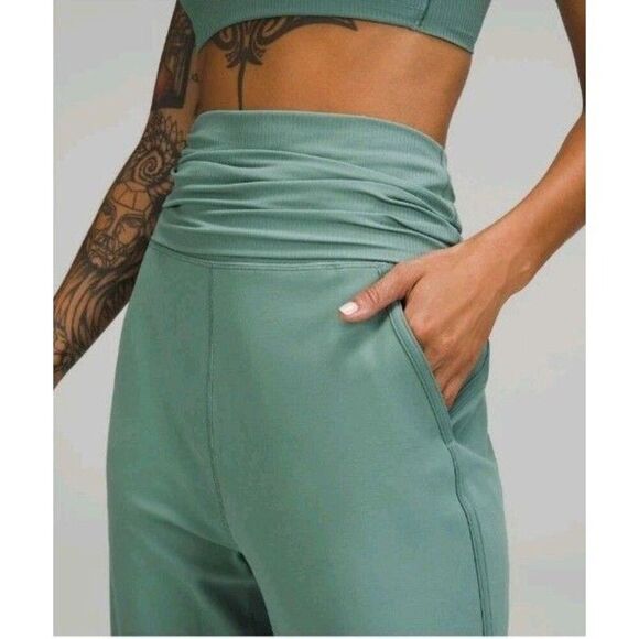 Lululemon Womens Teal Align Ribbed Waist Cropped Jogger Size 4 LW6CDPS Athletic - Picture 7 of 10